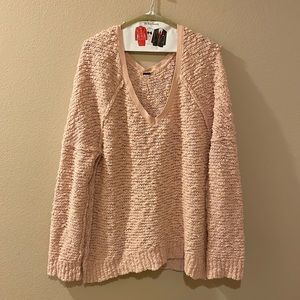 Free People Size Medium Womens Oversized V-neck Sweater